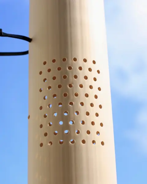 Vigilis Bio Ventair tree shelter product shot showing ventilation holes